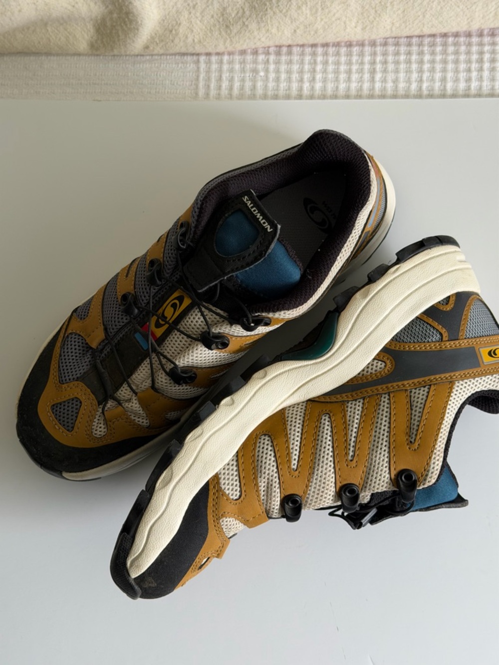 Salomon XA Pro Trail Shoes in Mustard and Gray with Black Accents - Picture 3 of 6